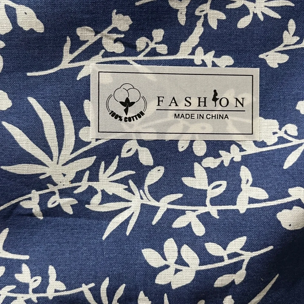 Navy and White Botanical Scarf No brand 27x27